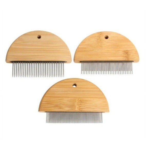 Left Wind 3pc Dog/Cats Hair Removal Comb Flea Removal Grooming Stainless Steel - Picture 2 of 11